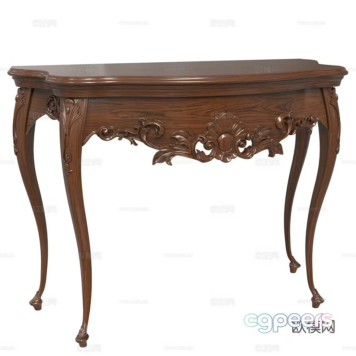 American classic wooden entrance table 3d model
