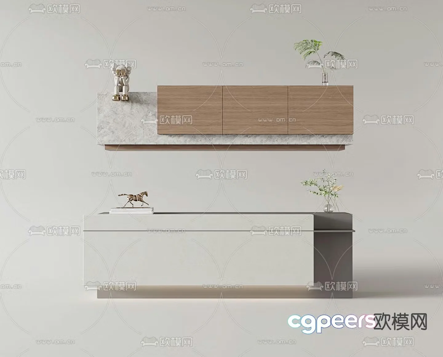 service desk reception desk front desk 3d model