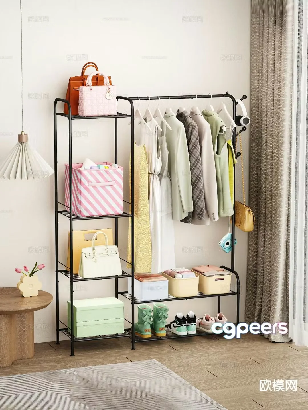 Modern clothes rack coat rack 3d model