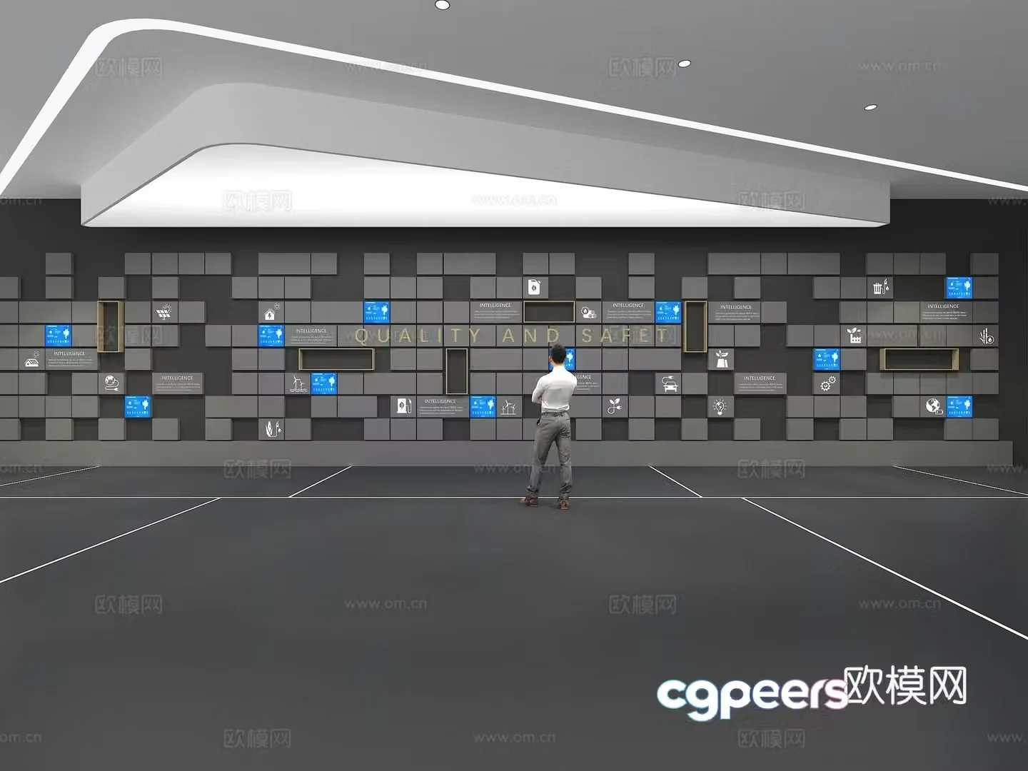 Cultural wall Corporate culture wall Display wall Theme wall Exhibition hall Campus culture Corridor 3D model