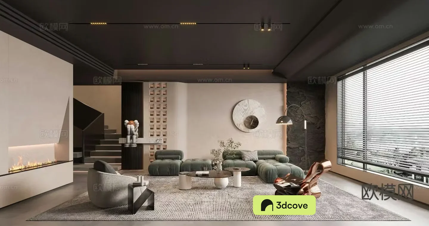 Light luxury living room duplex living room