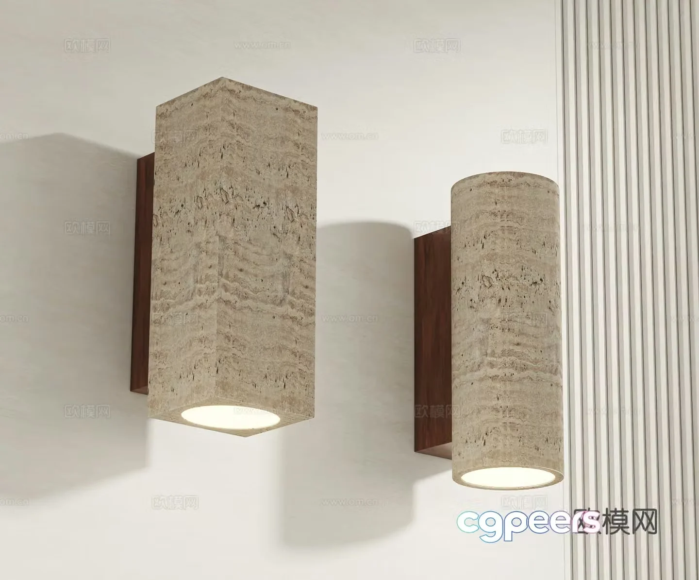 Wasabi cave stone wall lamp 3d model