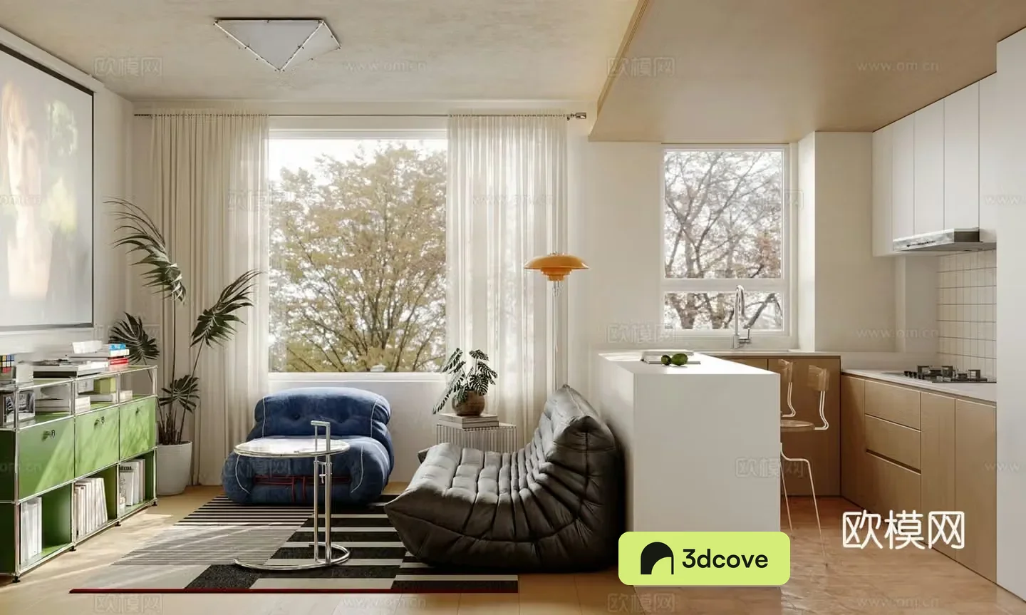 Modern apartment Bauhaus living room