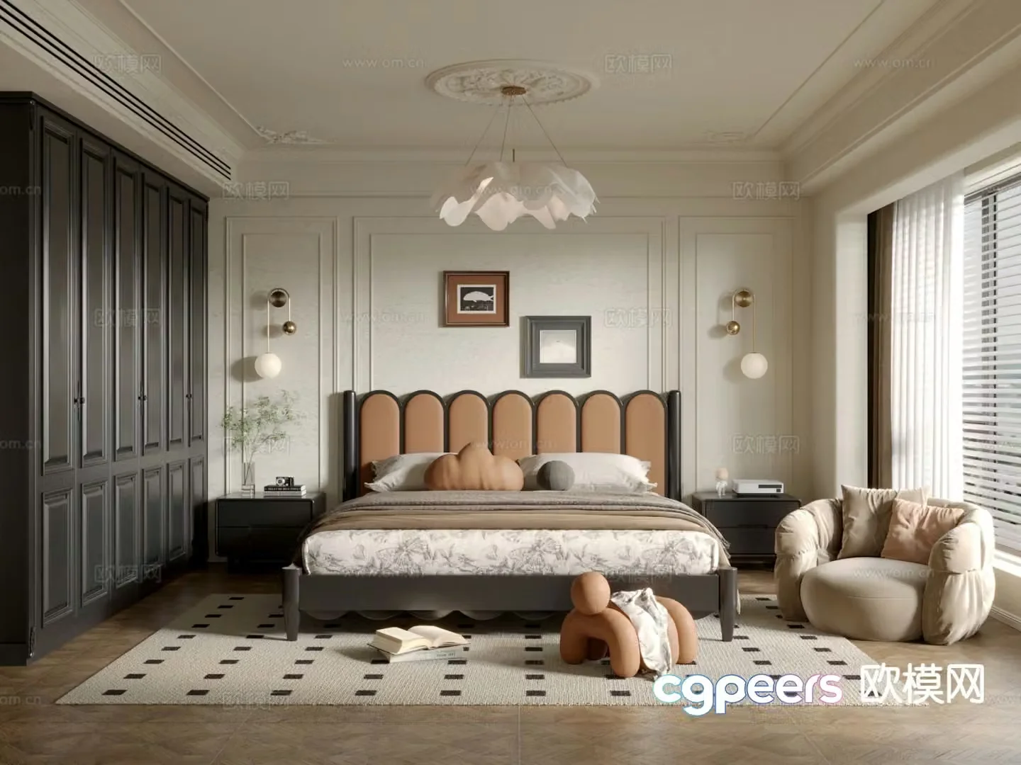 Medieval style bedroom master bedroom 3d model
