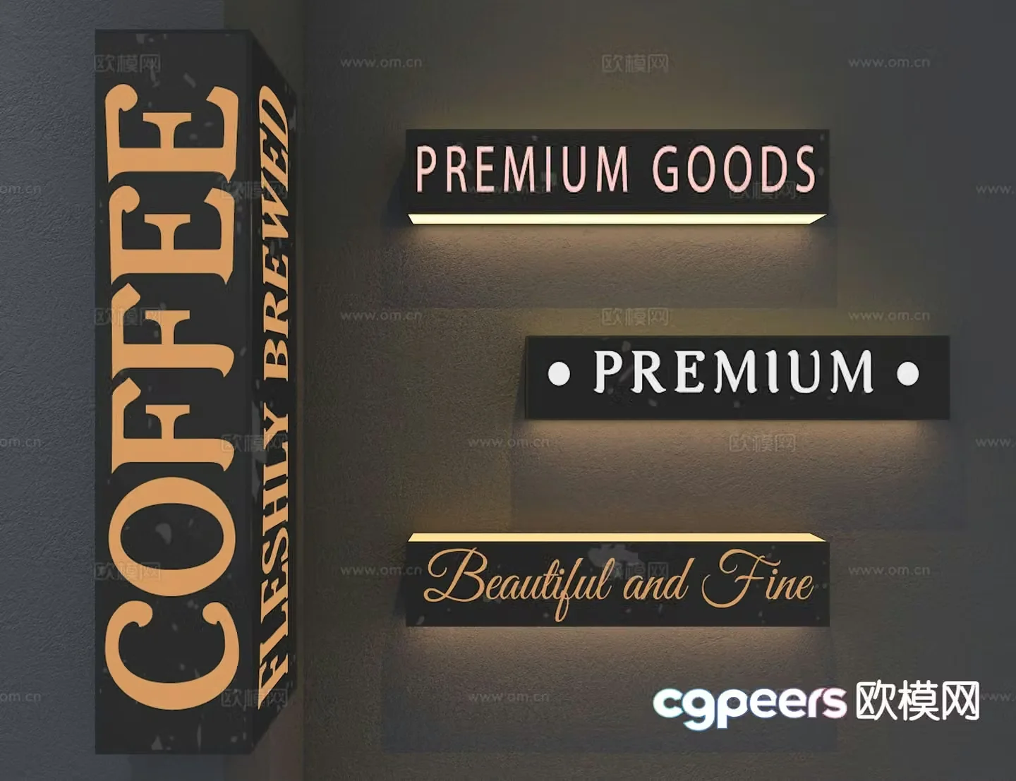 Coffee shop light box advertising light box 3d model