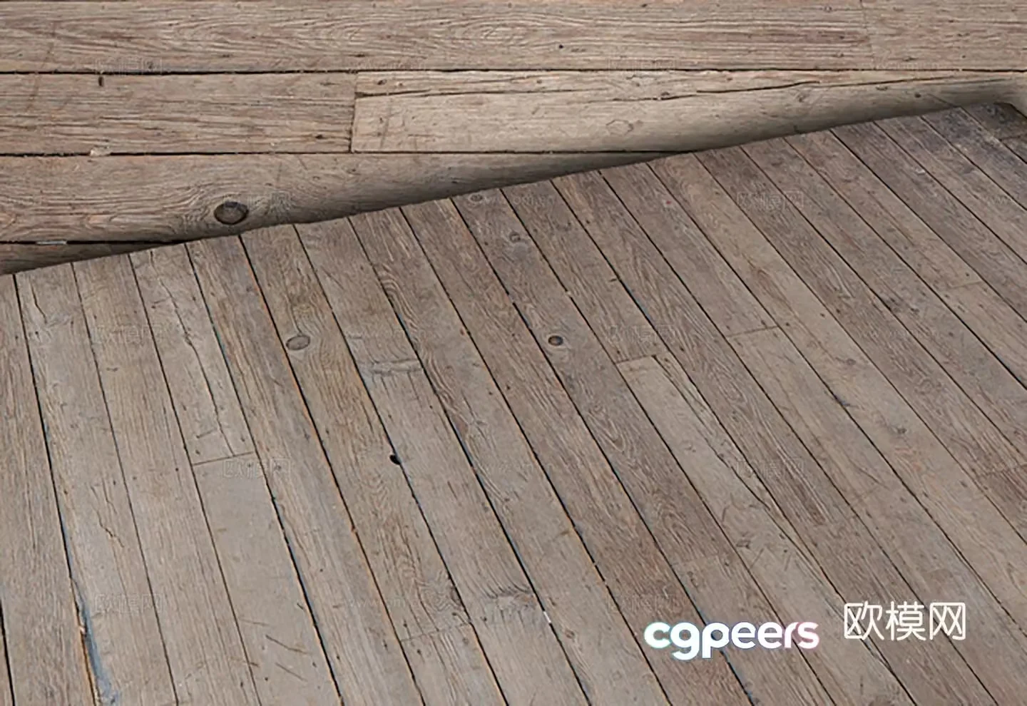 Outdoor wood flooring wood grain board 3d model