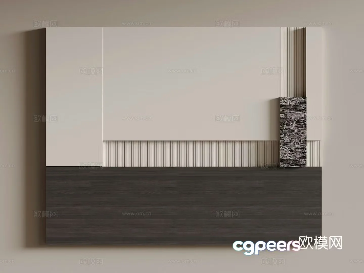Modern minimalist background wall bedside background wall 3d model