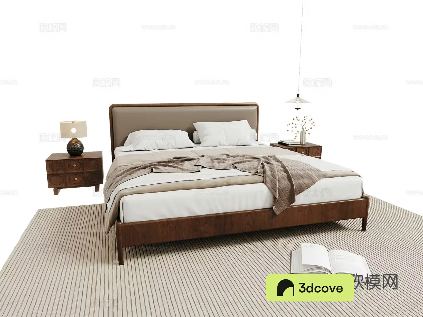 Middle-aged double bed 3D model