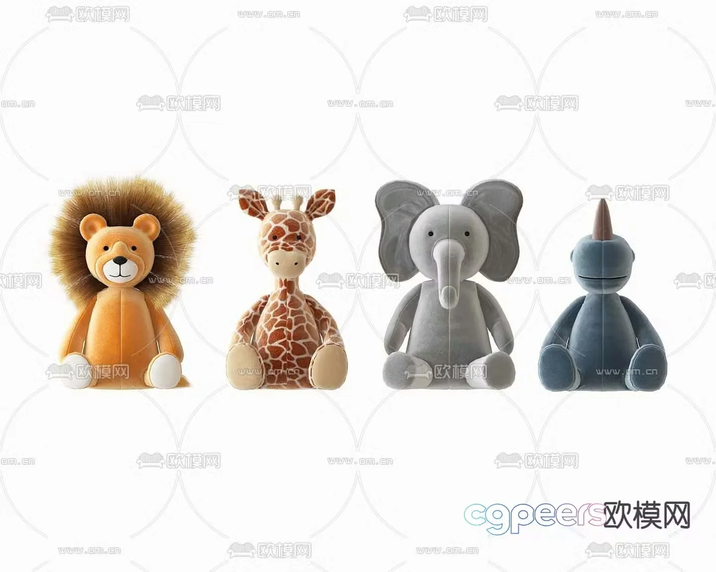 Modern plush toy 3D model