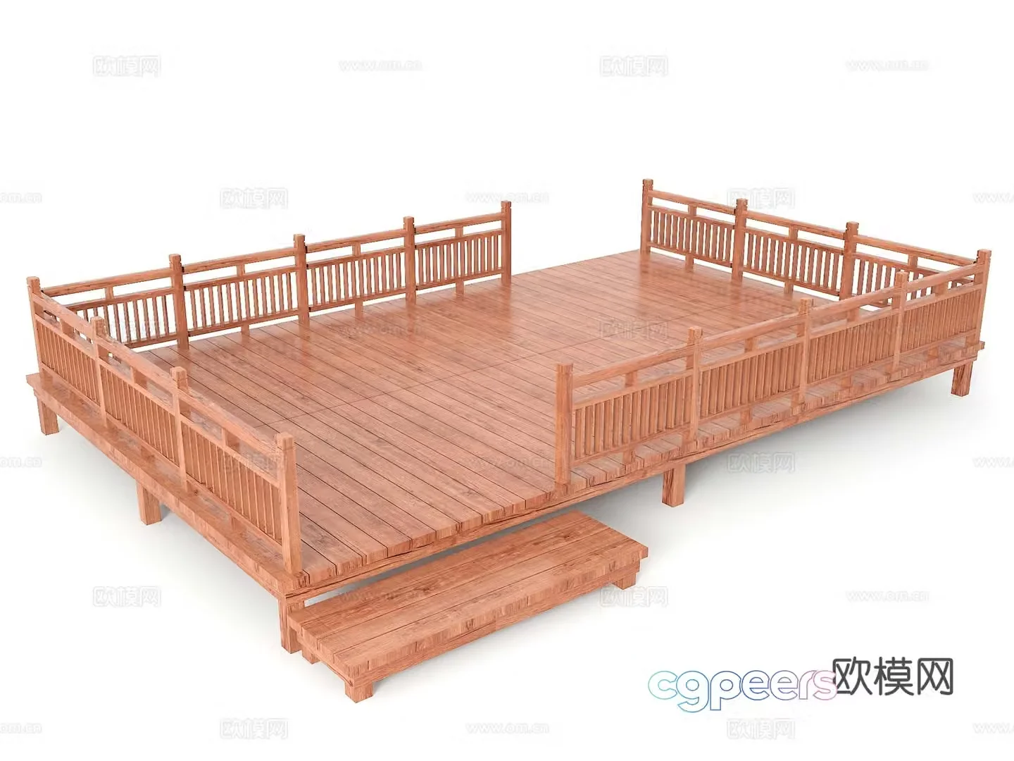 Outdoor wooden platform modern floor anticorrosion wood floor outdoor wooden floor wood grain rest wood flat 3d model