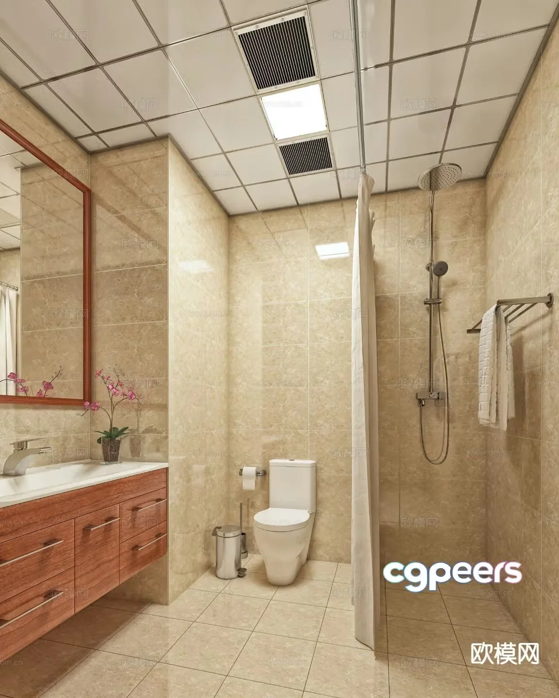 American bathroom bathroom 3d model