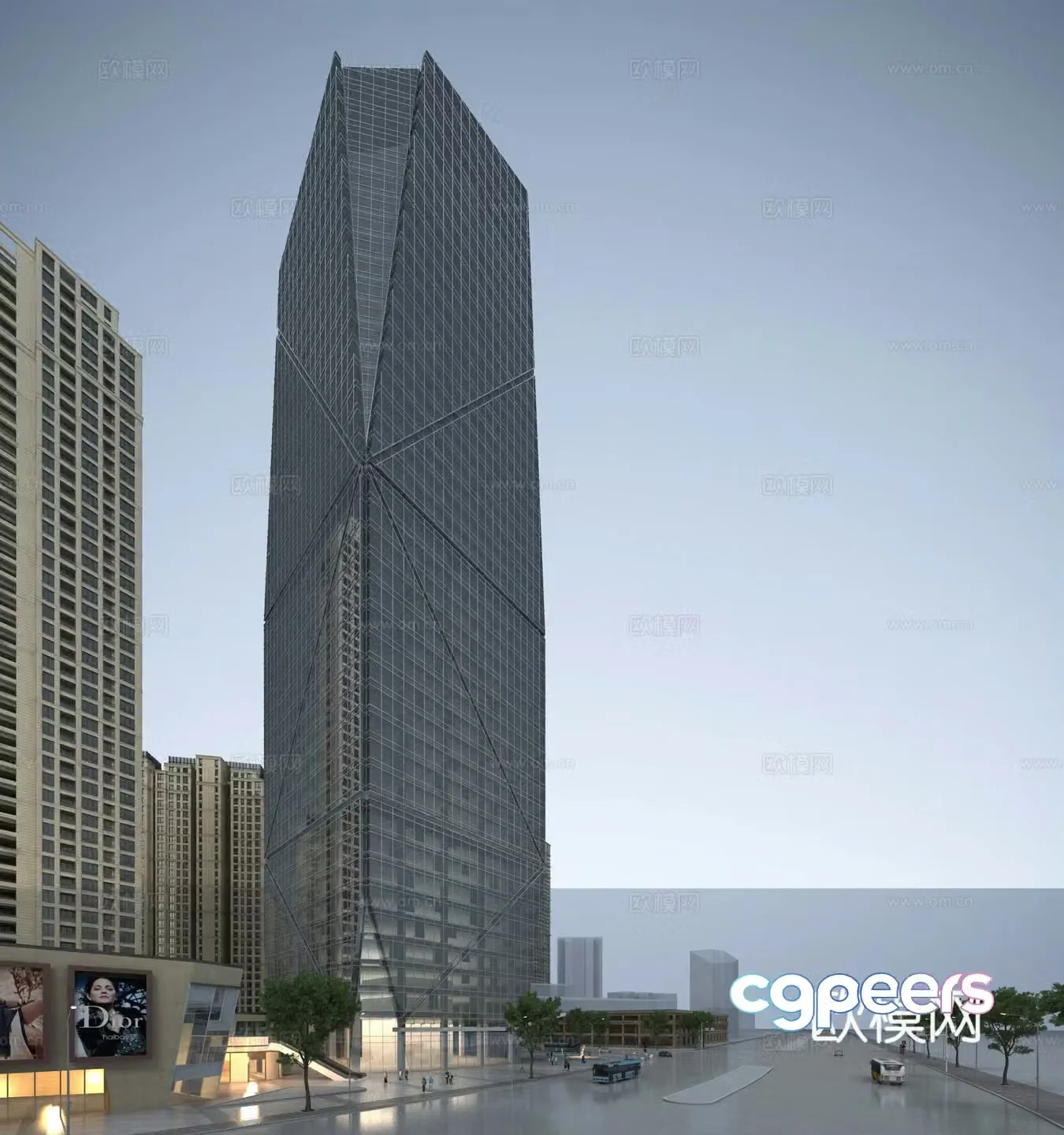 The appearance of the office building 3D model