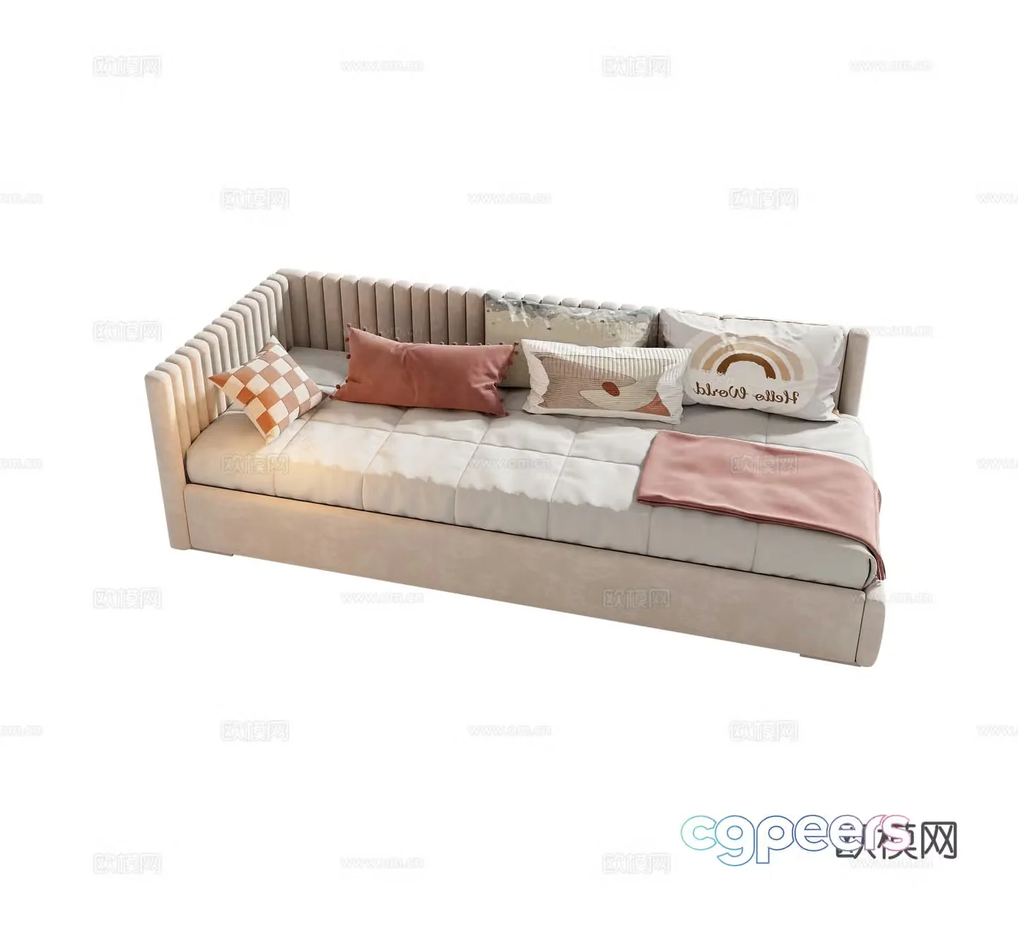 Modern single bed 3d model