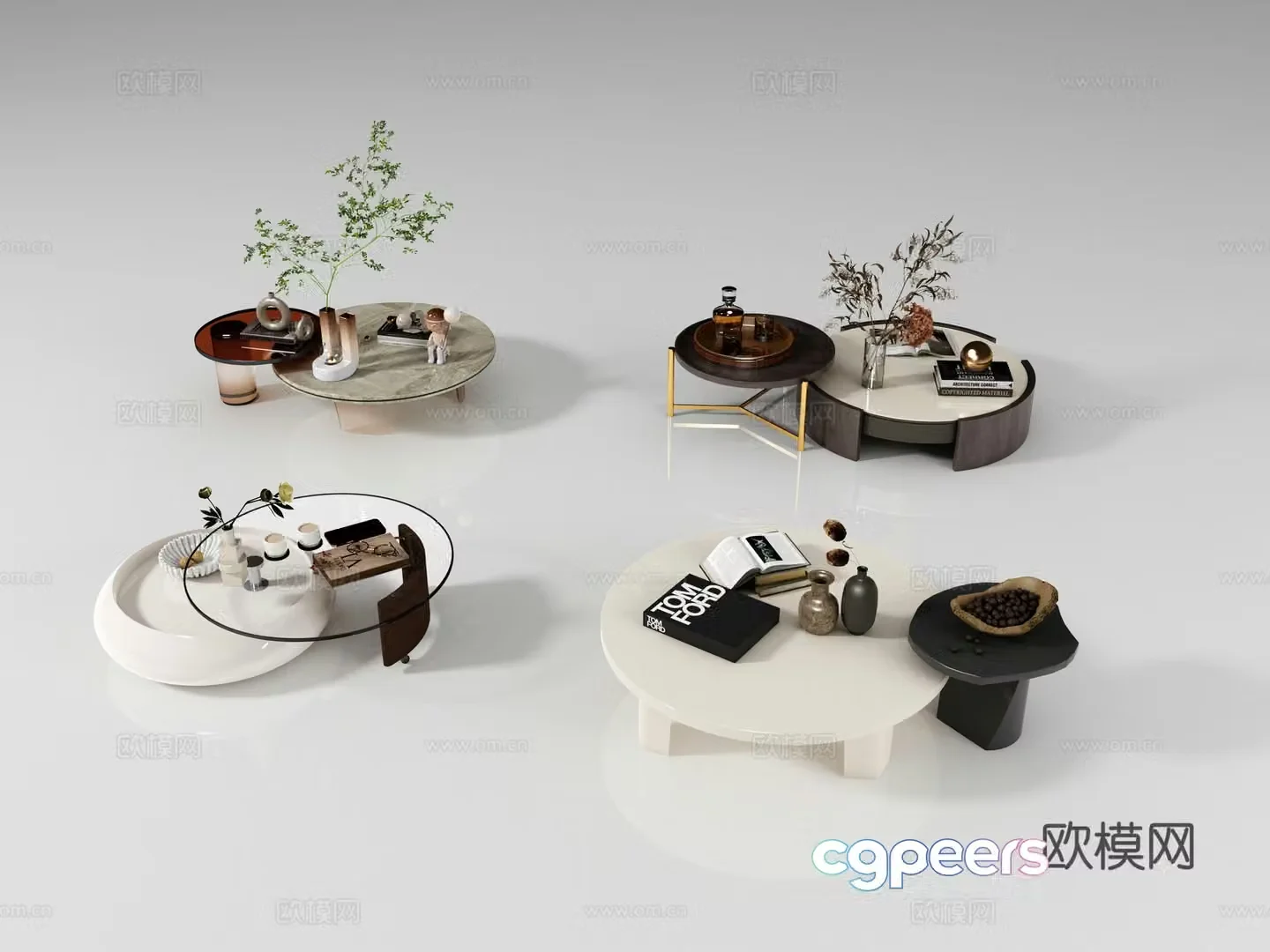 Mother and son coffee table marble coffee table 3d model