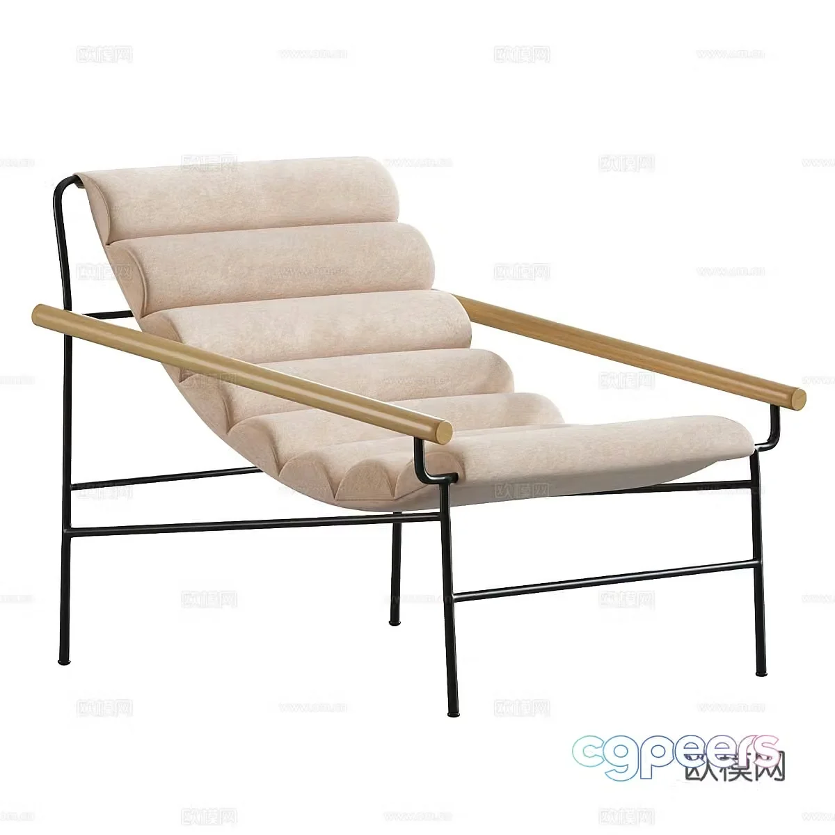 Modern Italian fabric lounge chair leisure chair 3d model
