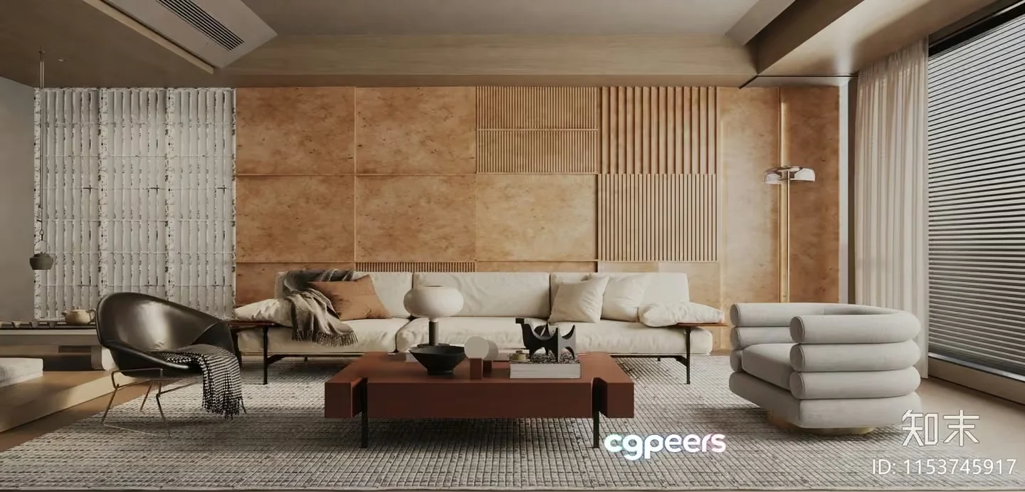 Modern Living Room 3D Model – 8991 – VRAY Render