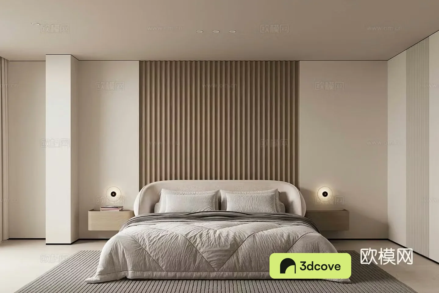 Middle-aged home bedroom Middle-aged elder room Second-bedroom Middle-aged bedroom Bed Minimalist bedroom 3D model