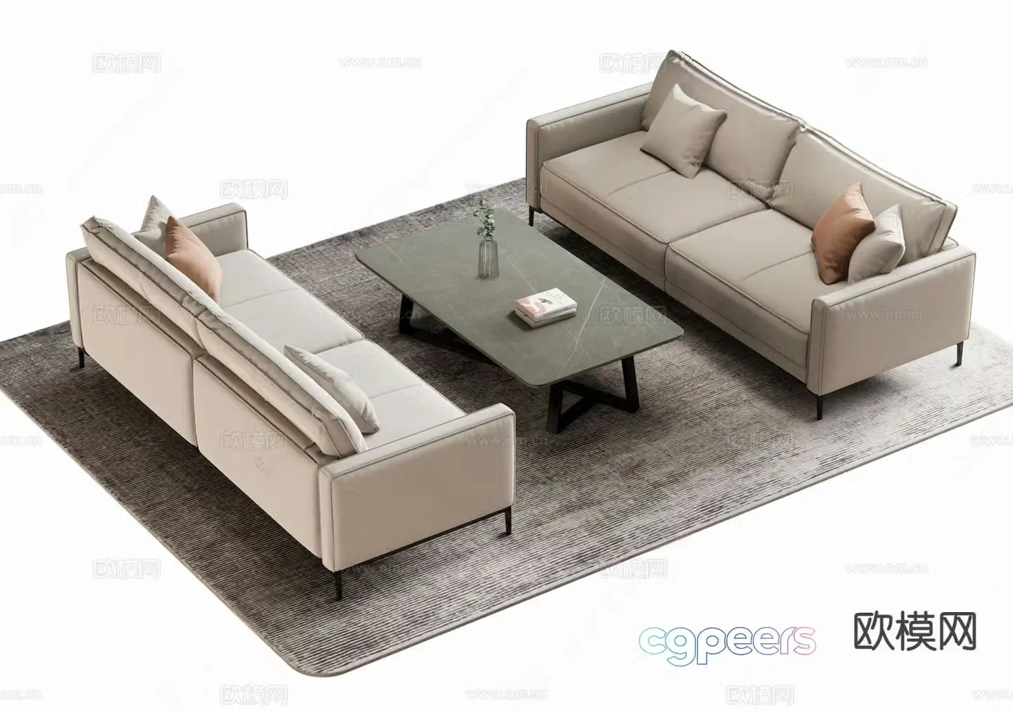 Modern negotiation tables and chairs office sofa 3d model