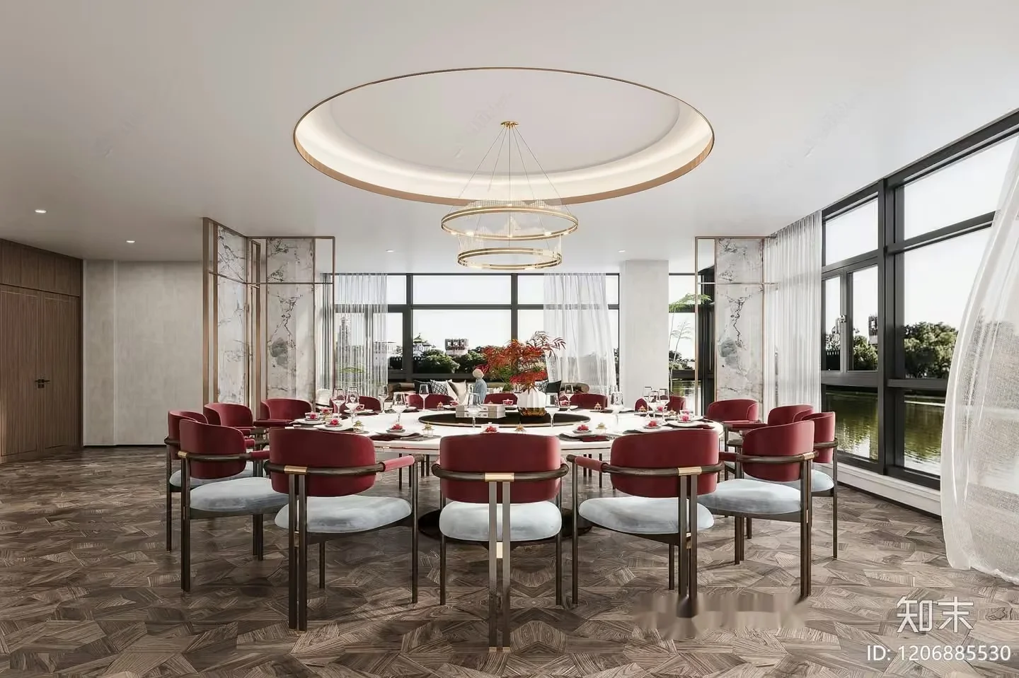 Modern Dining Room 3D Model – 19429 – CORONA Render