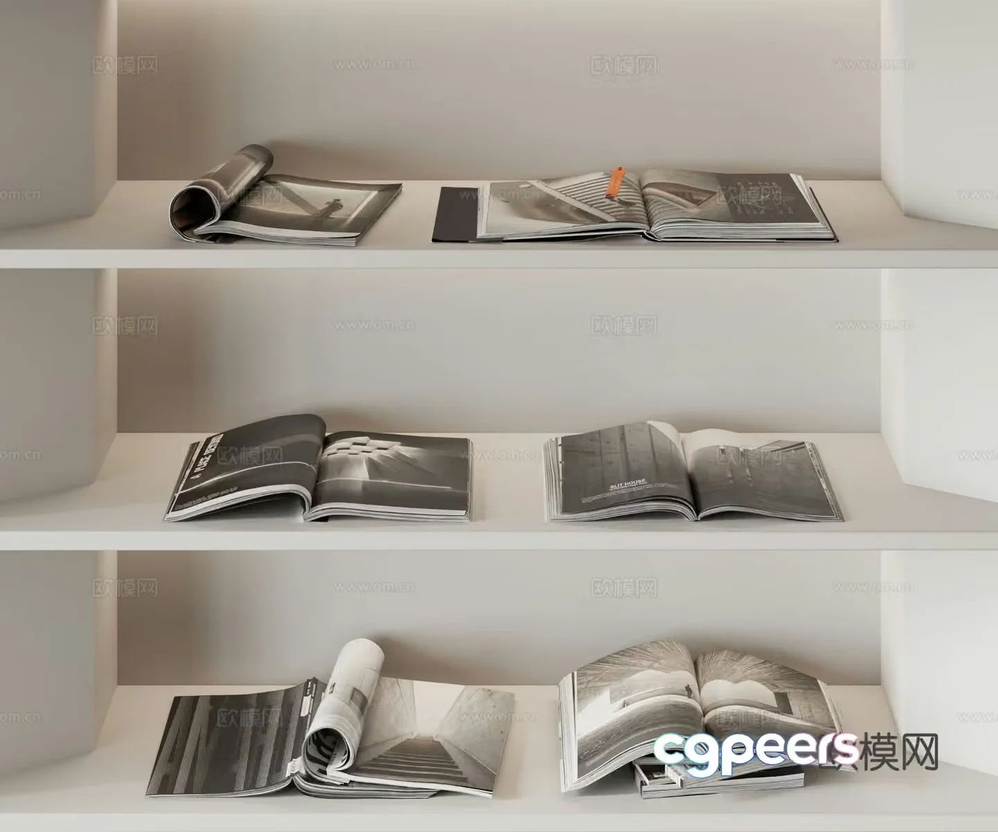 Open book magazine book 3d model