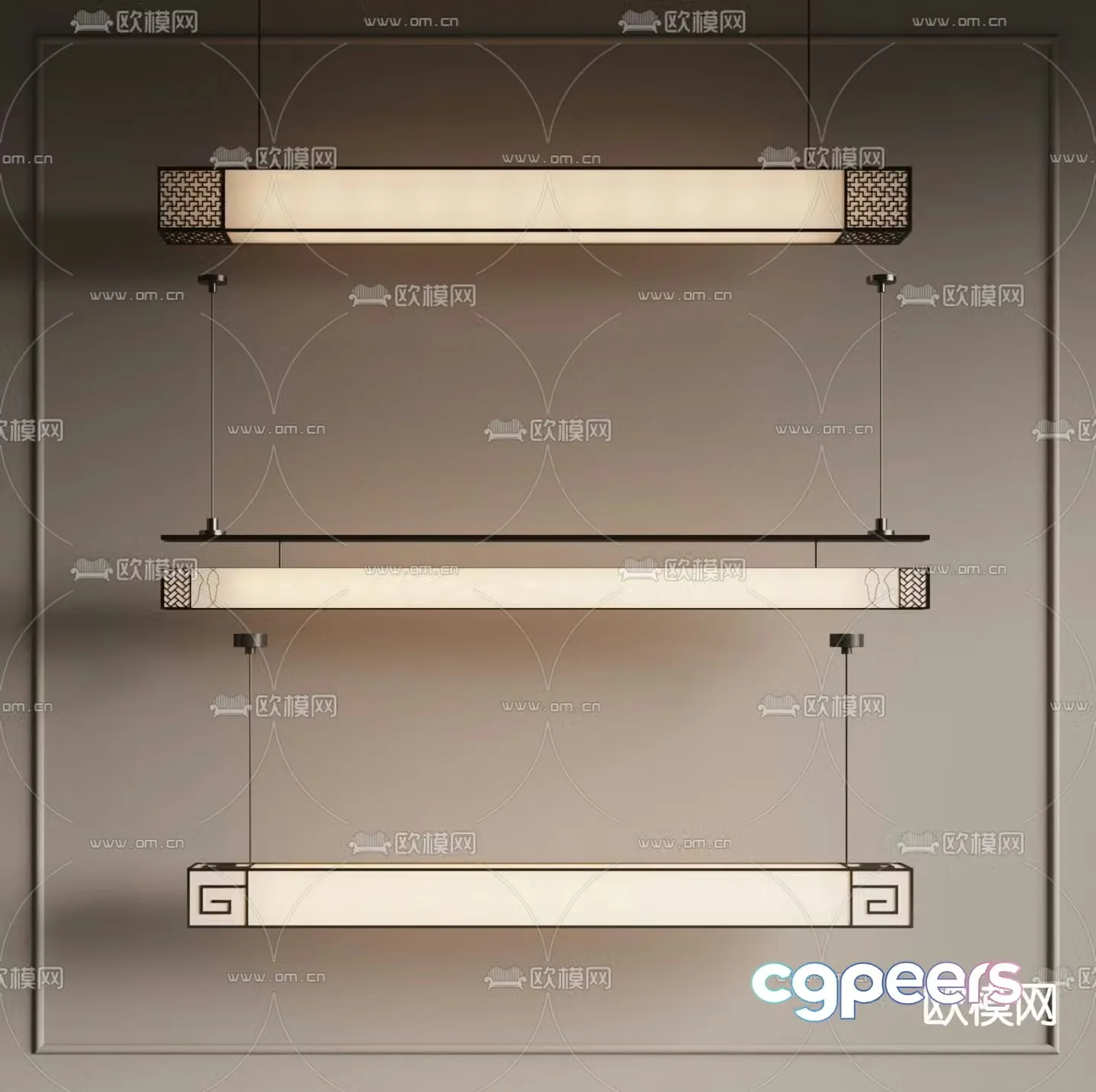 New Chinese style chandelier 3d model