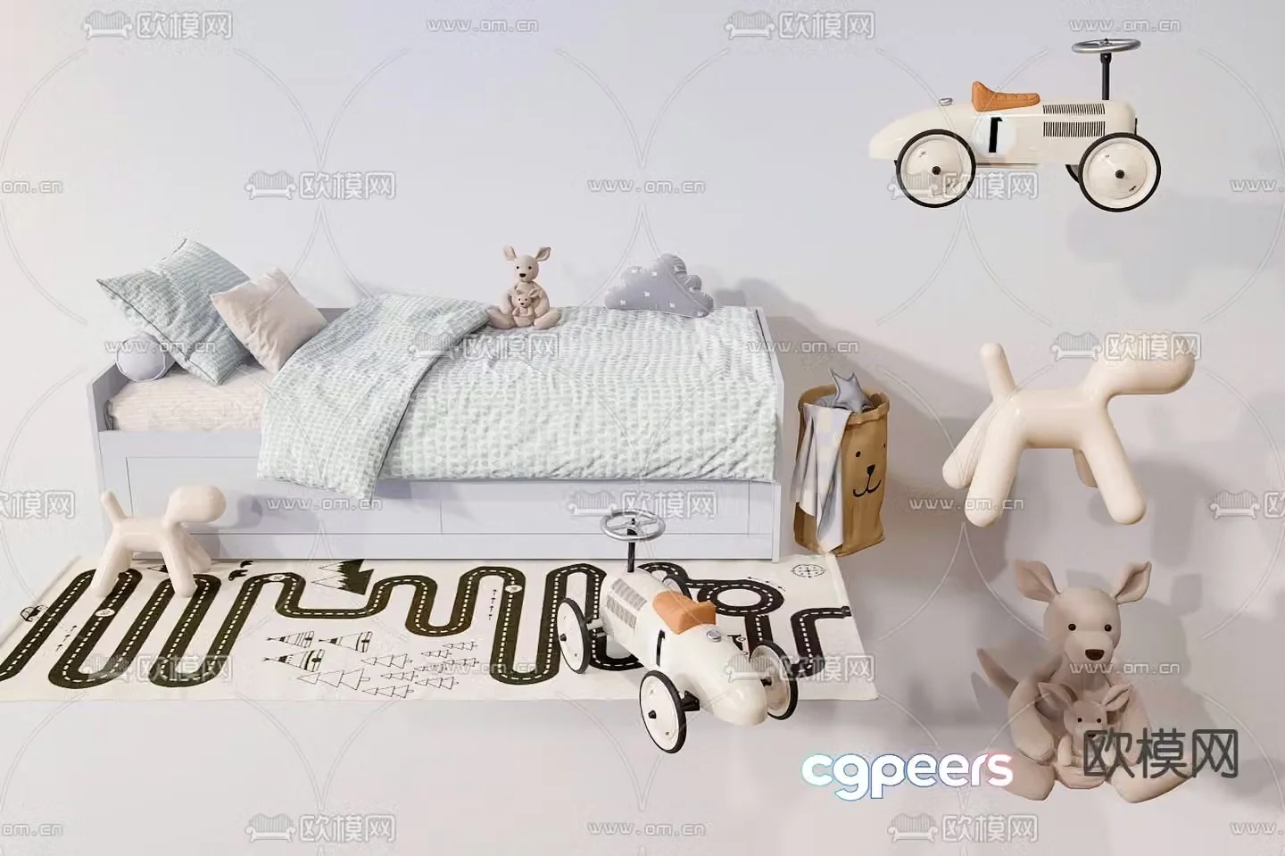 Modern children’s bed 3d model