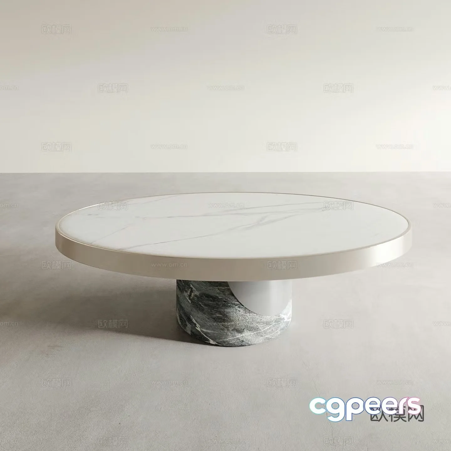 Modern round coffee table low table 3d model