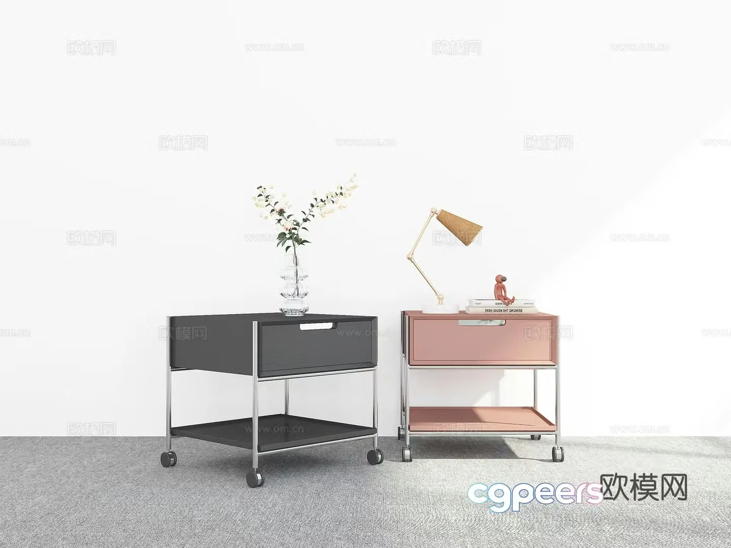 Modern bedside table 3d model