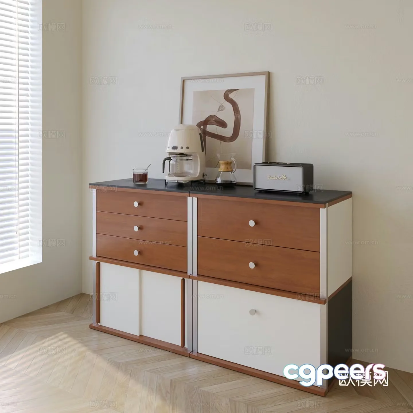 Modern medieval sideboard 3D model