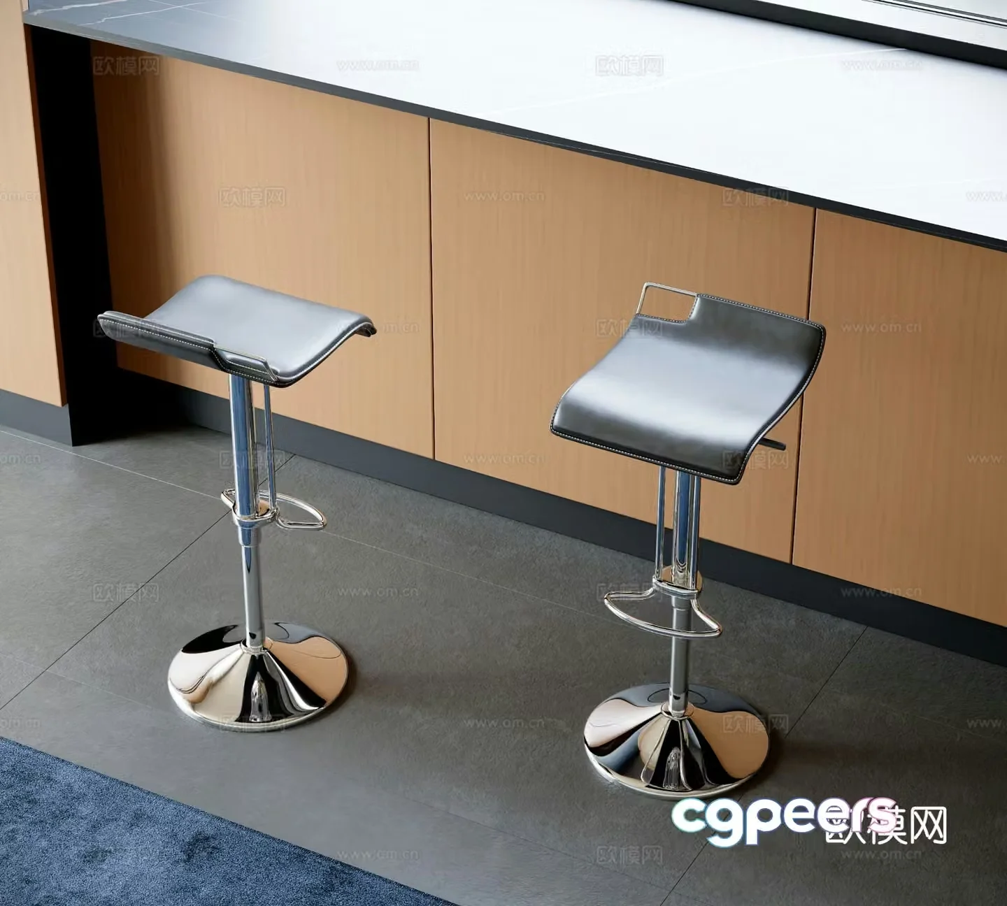Modern bar stool bar stool high stool 3d model