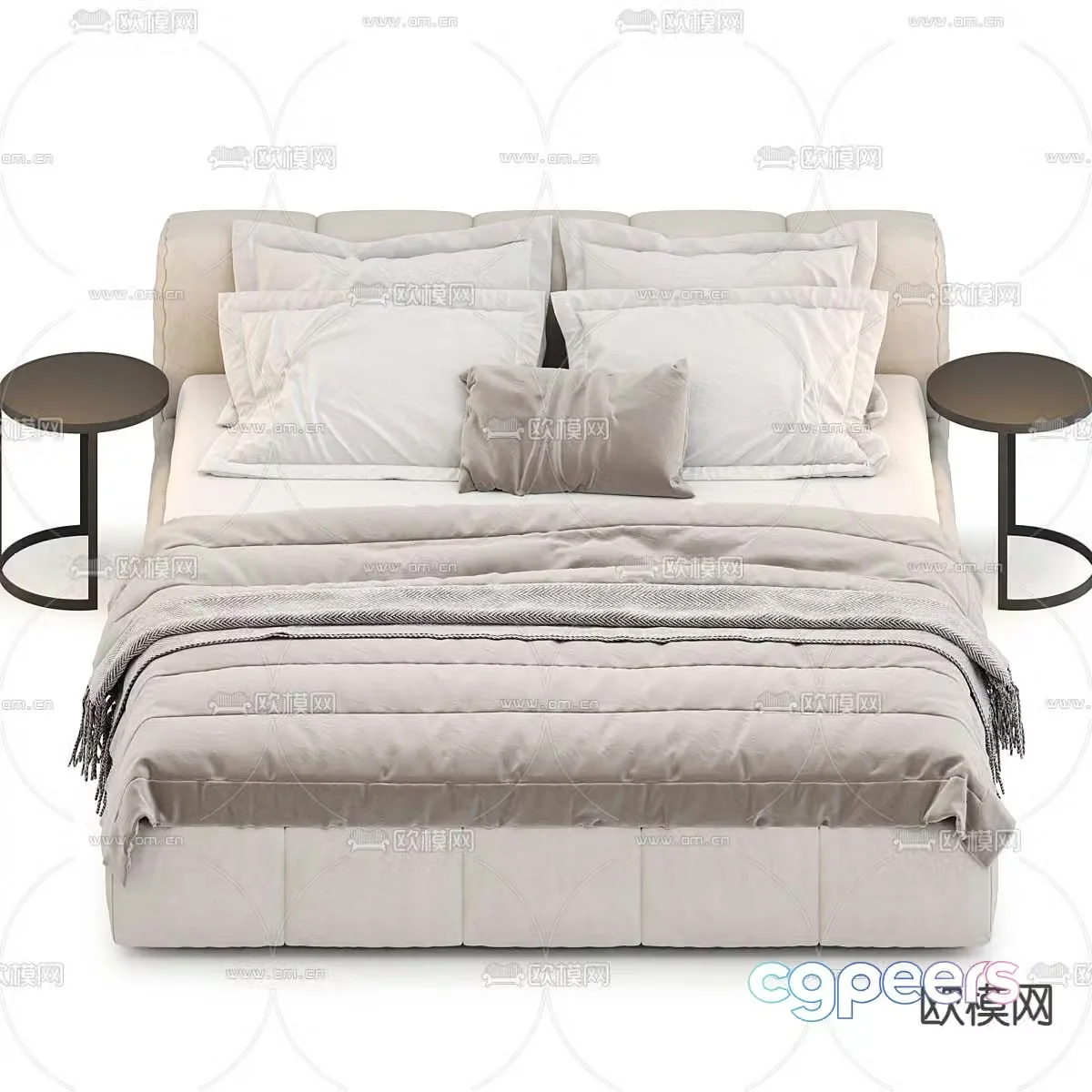 Modern double bed 3d model