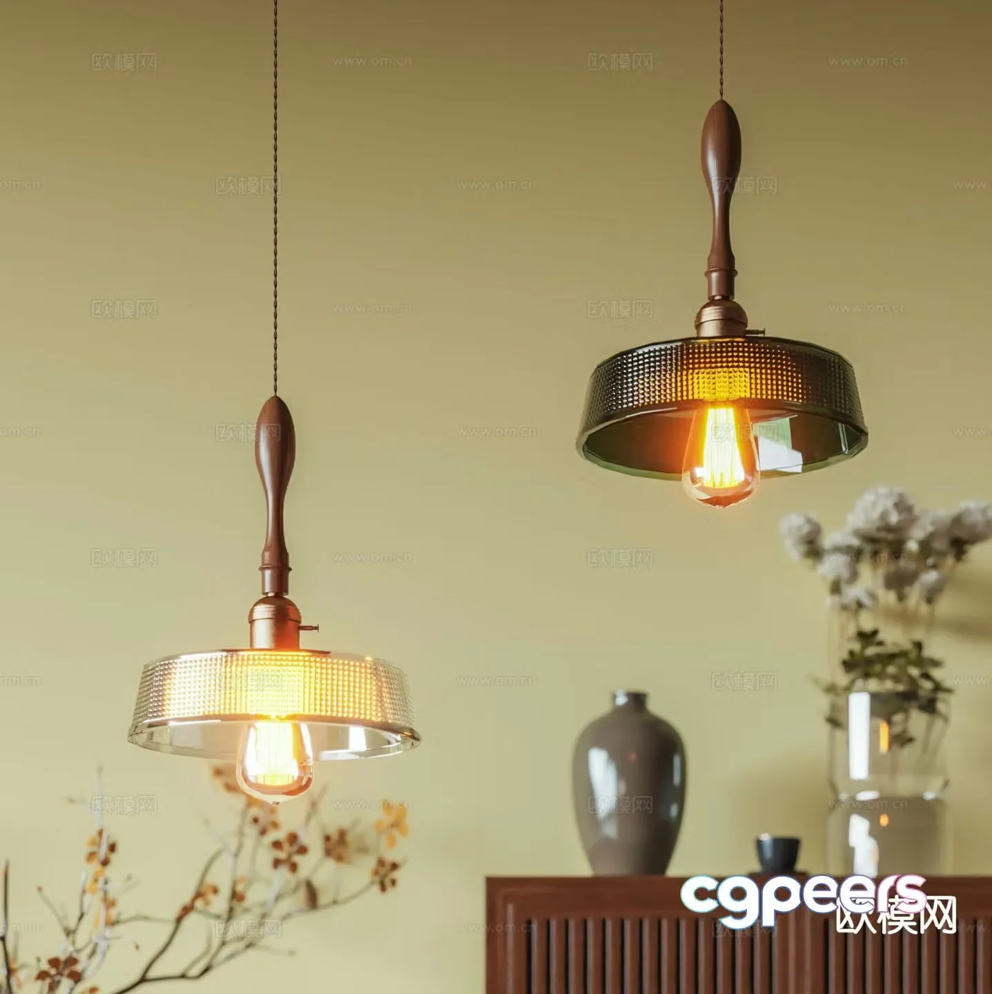 Medieval style small chandelier glass chandelier 3d model