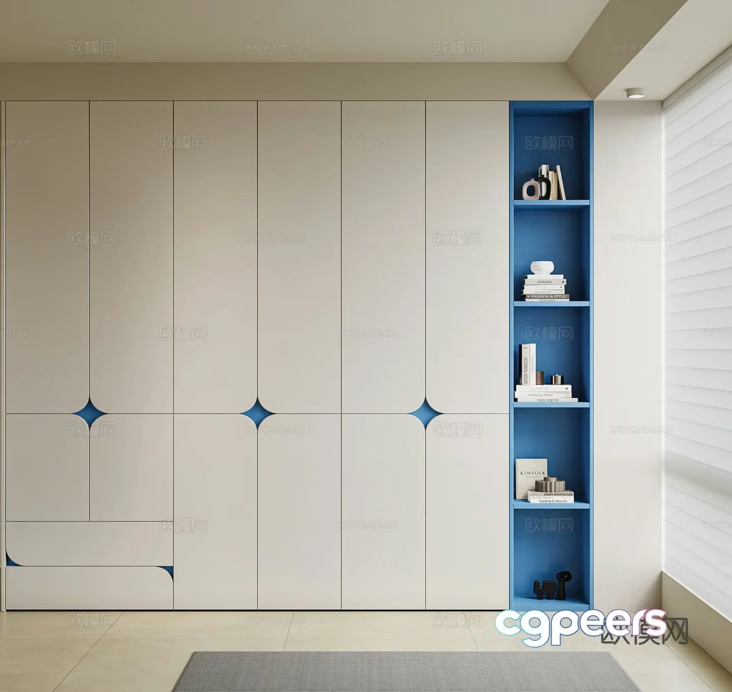 Modern Wardrobe Storage Locker Jewelry Ornaments 3D Model
