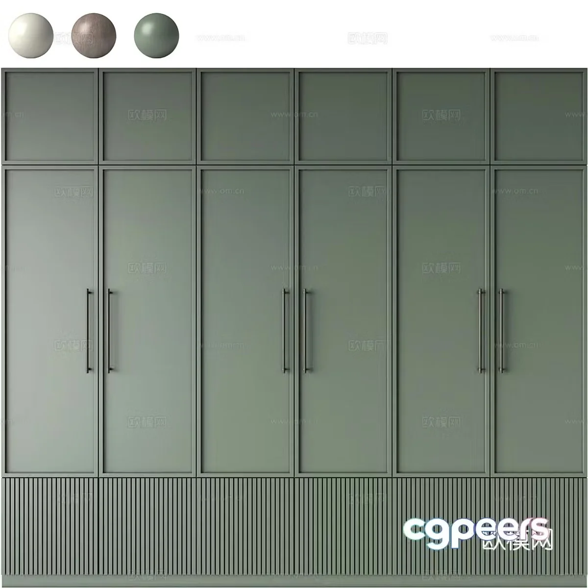 New Chinese style light luxury door wardrobe 3D model
