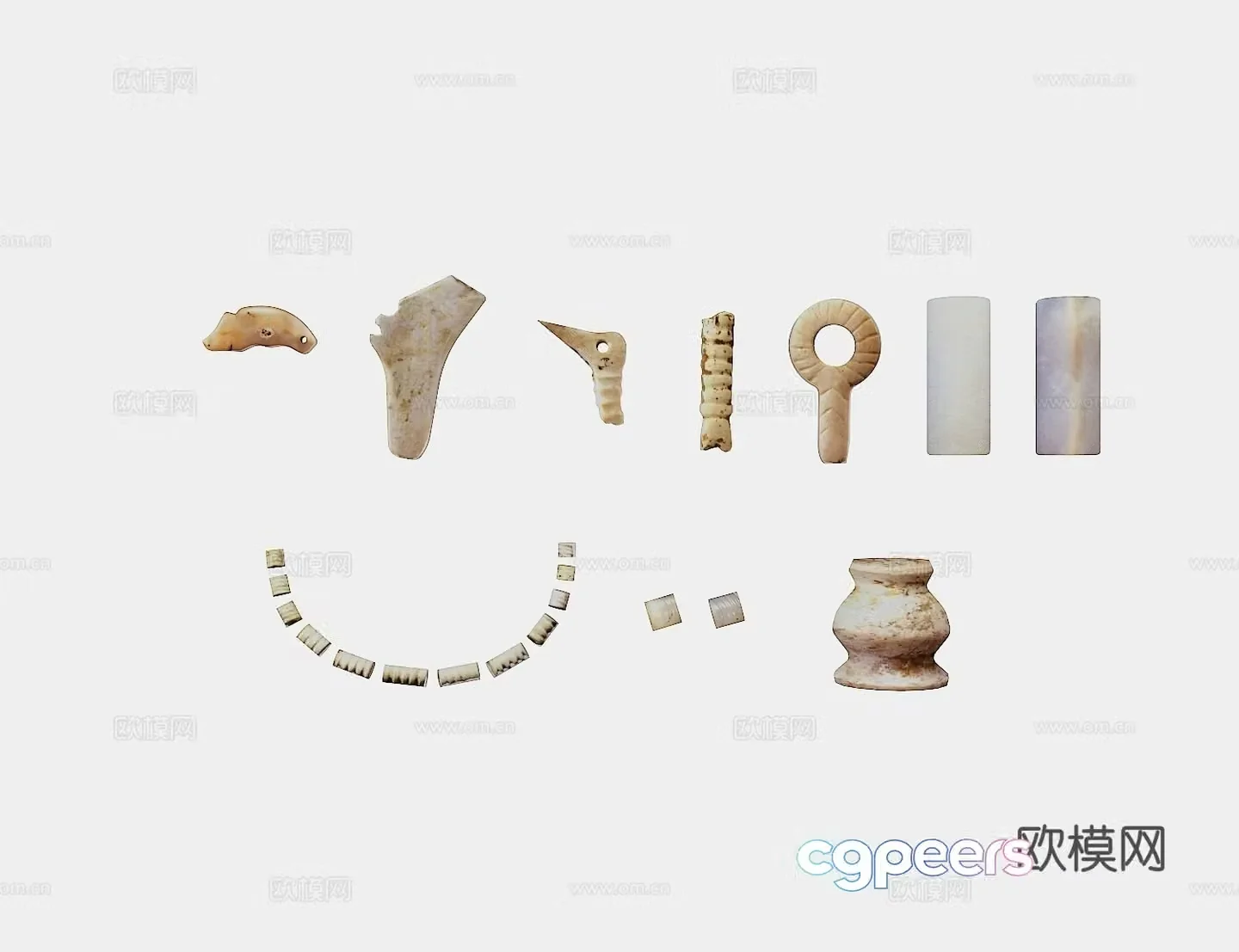 Cultural Relics Jade Stone Artifacts Ancient Cultural Relics 3D Model