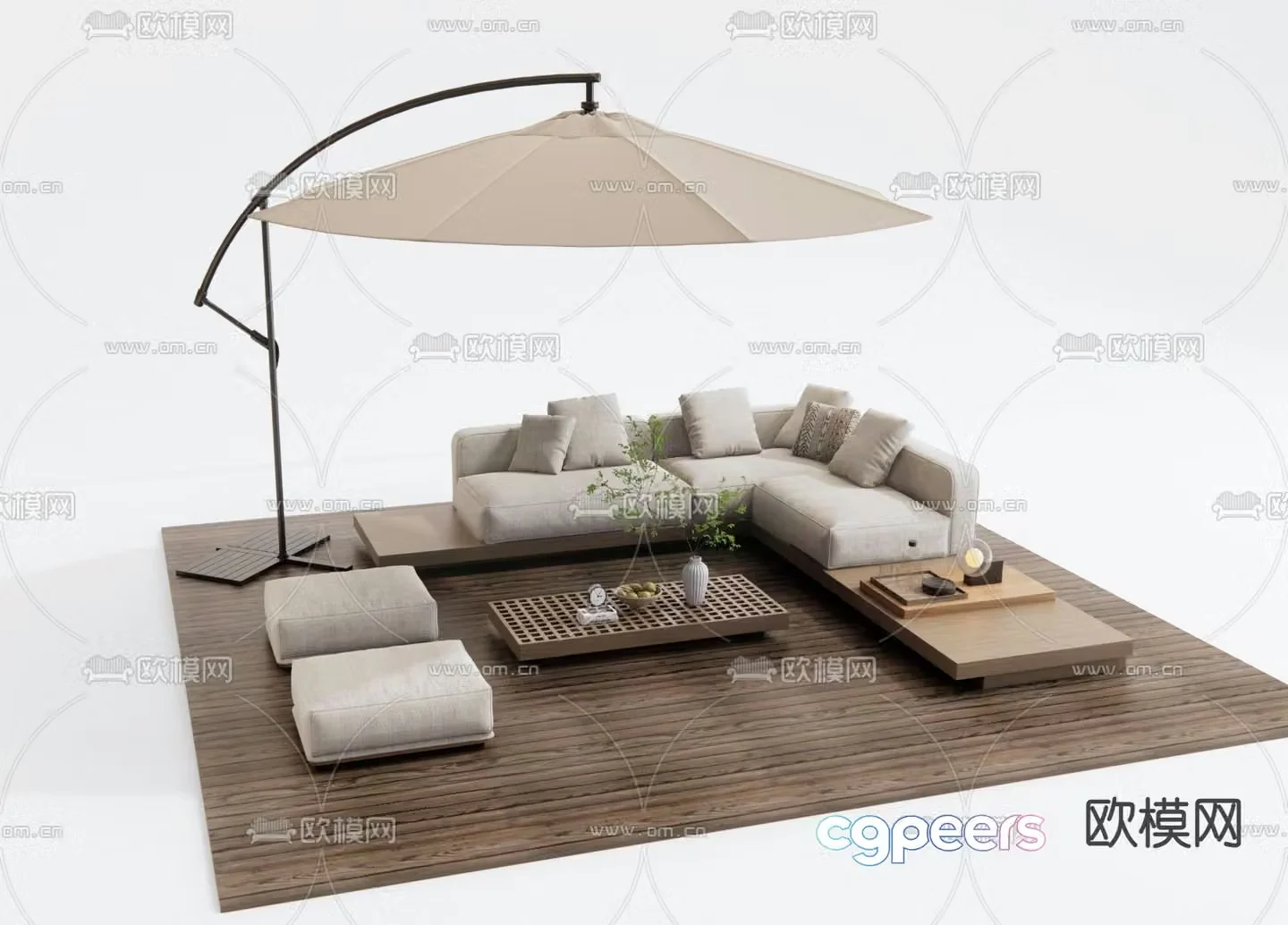 Outdoor sofa patio sofa 3d model