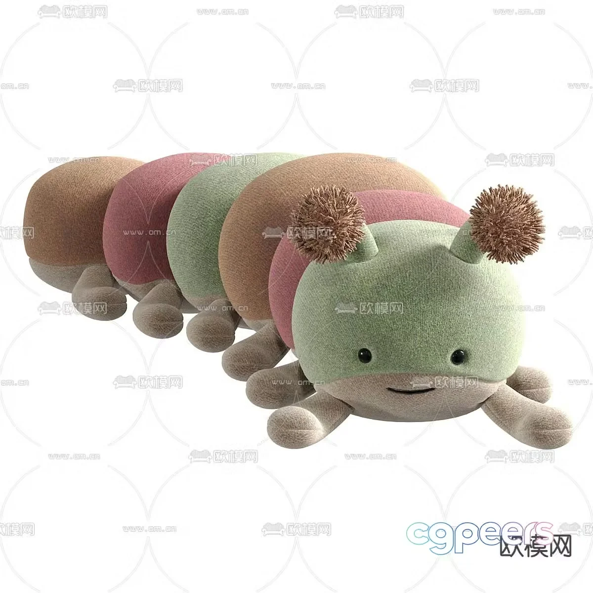 Plush toy doll doll caterpillar 3d model