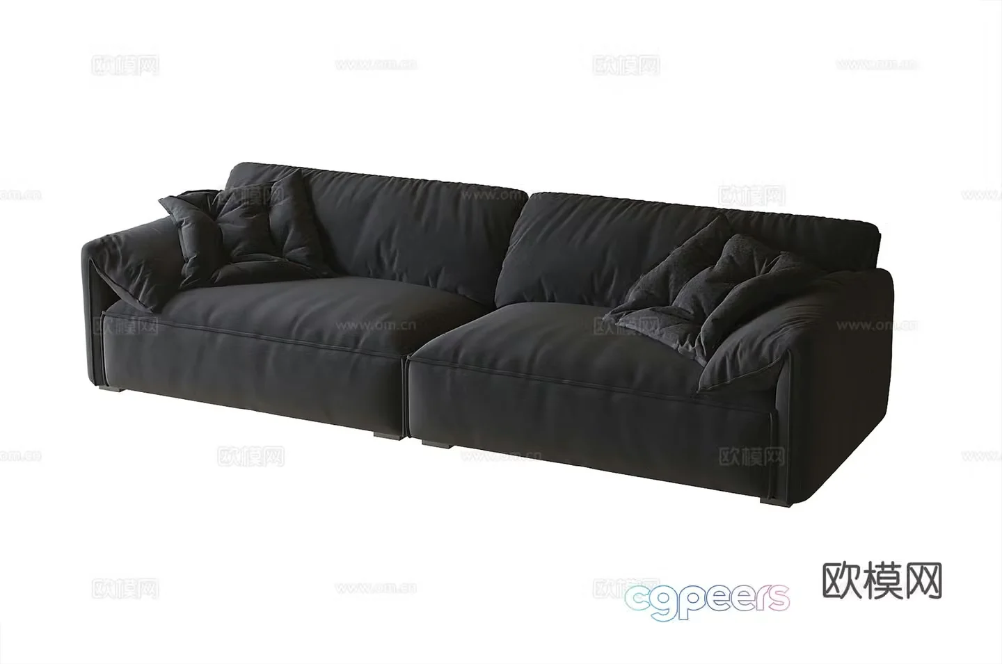 Modern fabric double sofa 3d model
