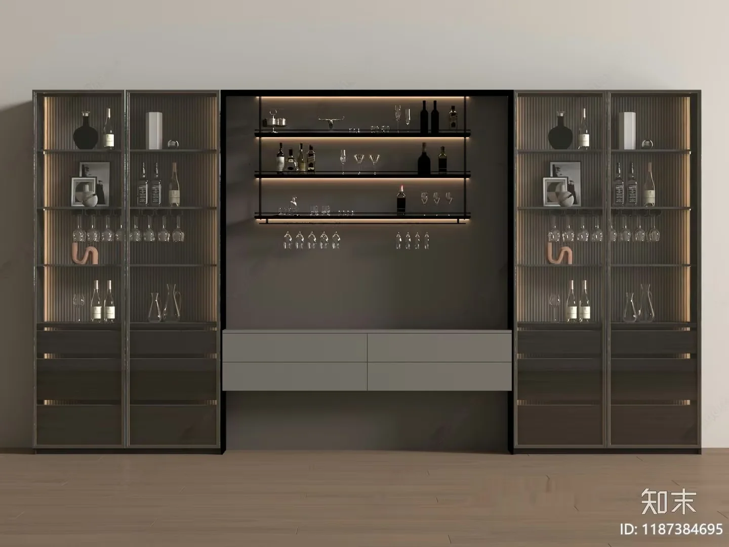 A Modern Bar Setup 3D Model – 17964 – VRAY Render