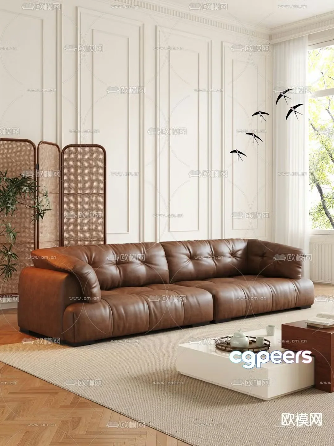 Medieval style sofa double sofa 3d model