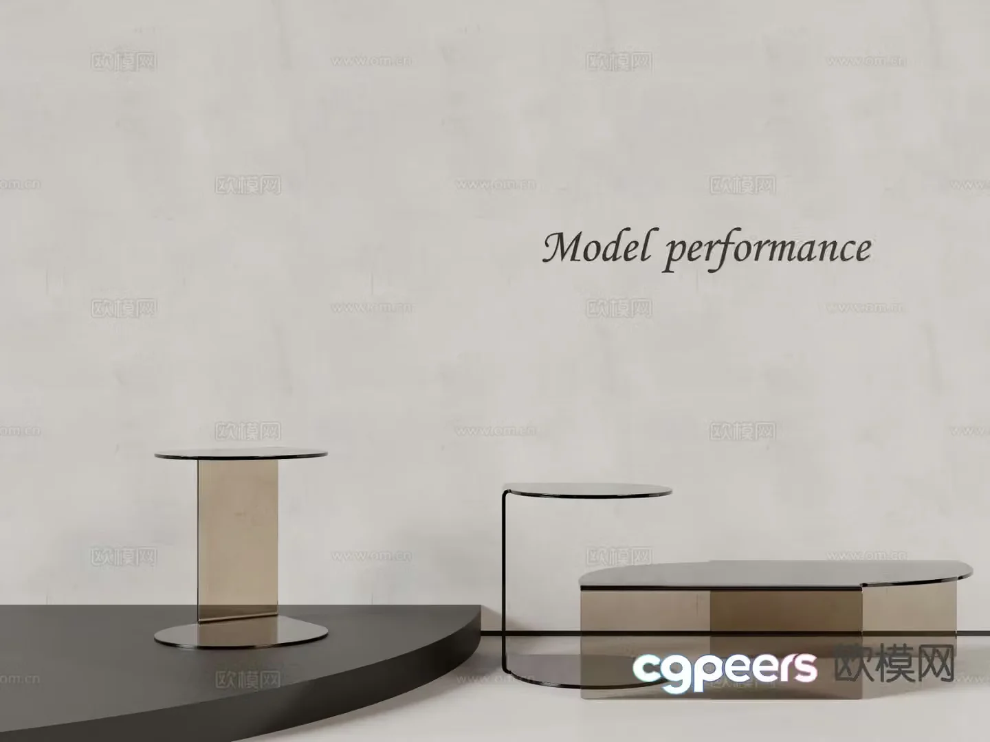 Acrylic coffee table combination coffee table 3d model