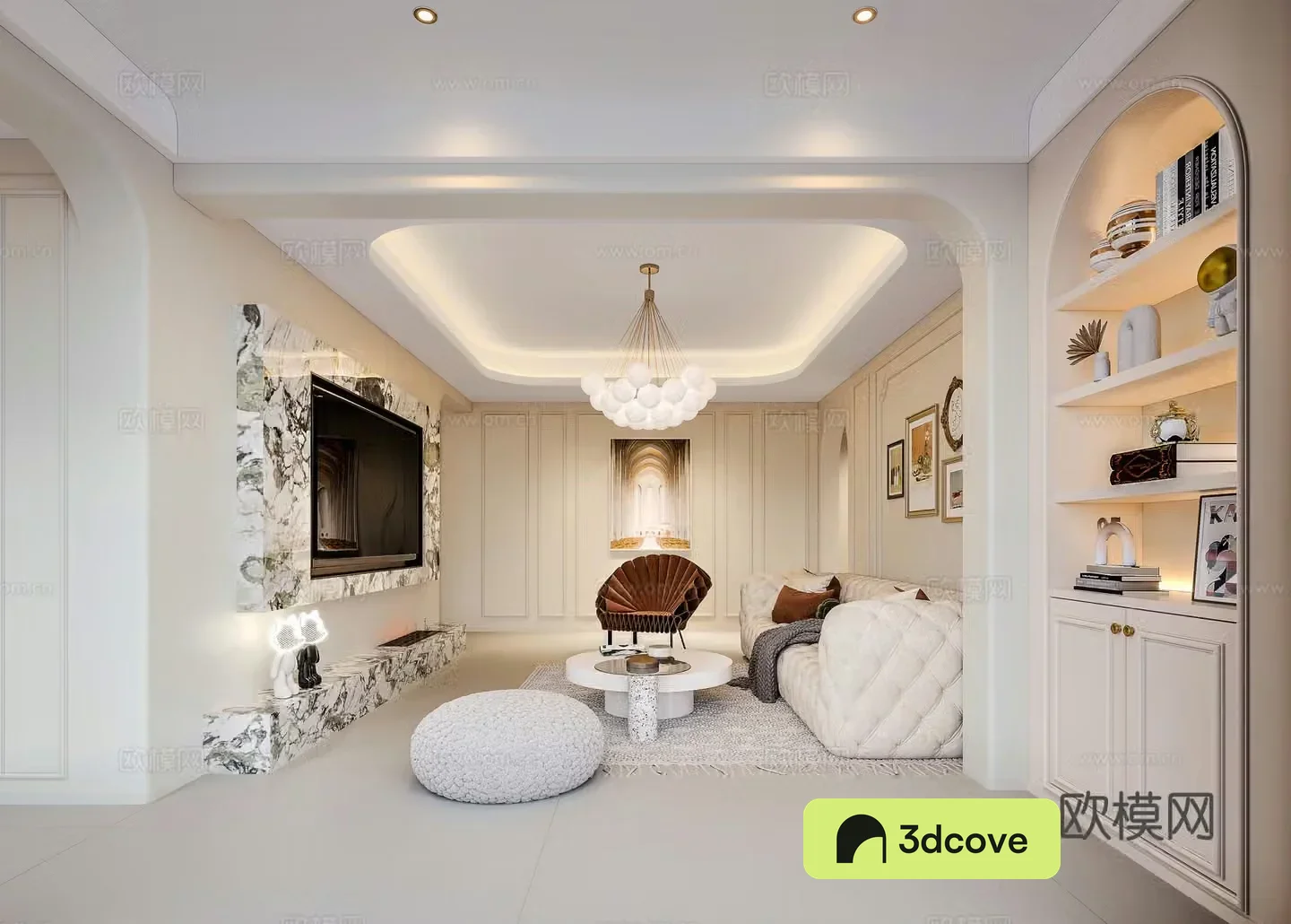 Creamy living room dining room