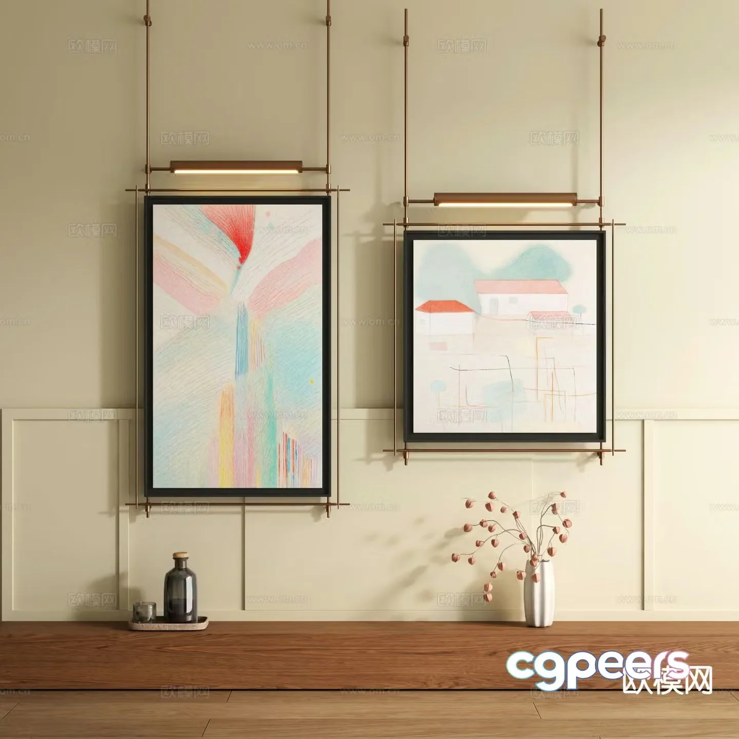 Decorative painting art painting hanging painting 3d model