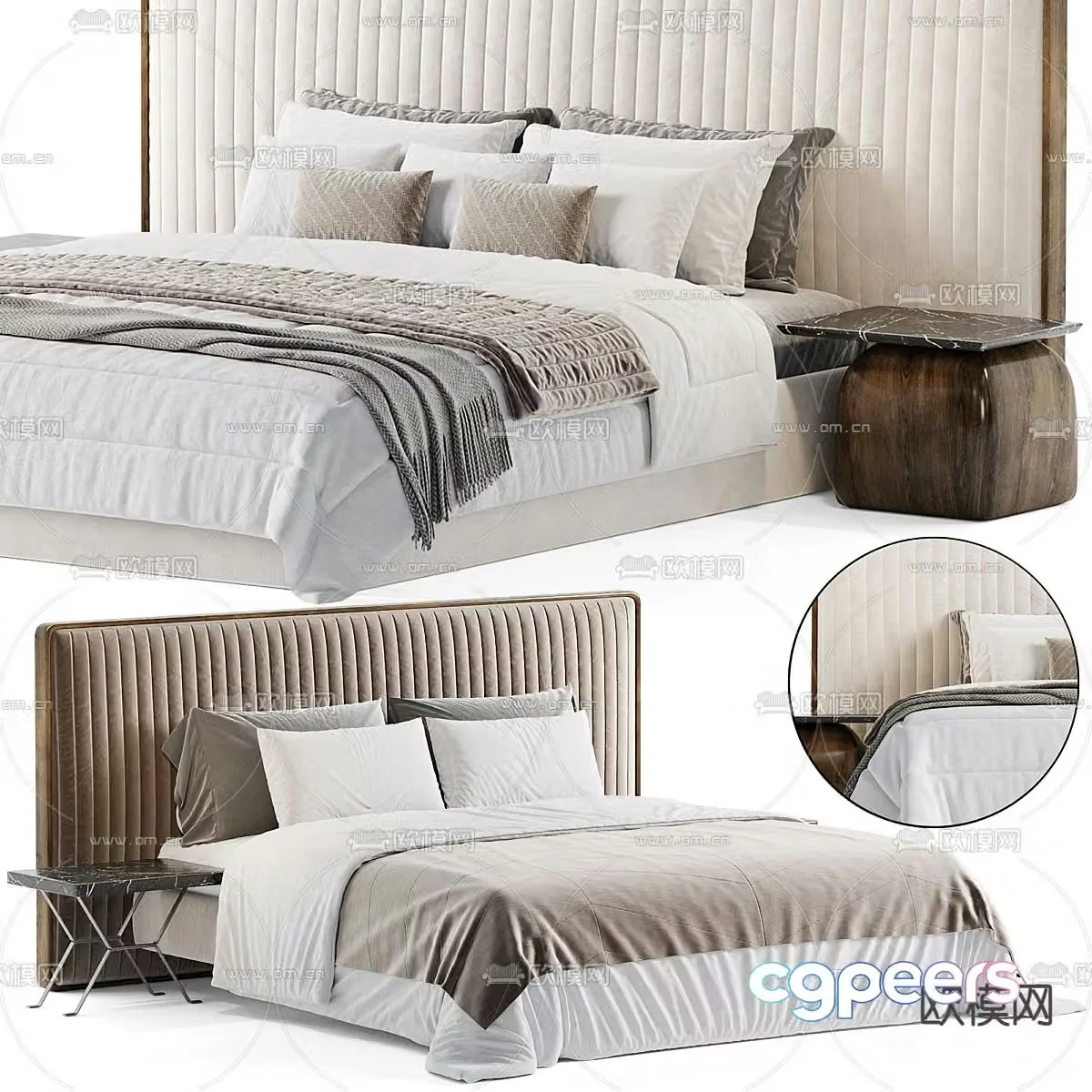 Paolo double bed 3d model