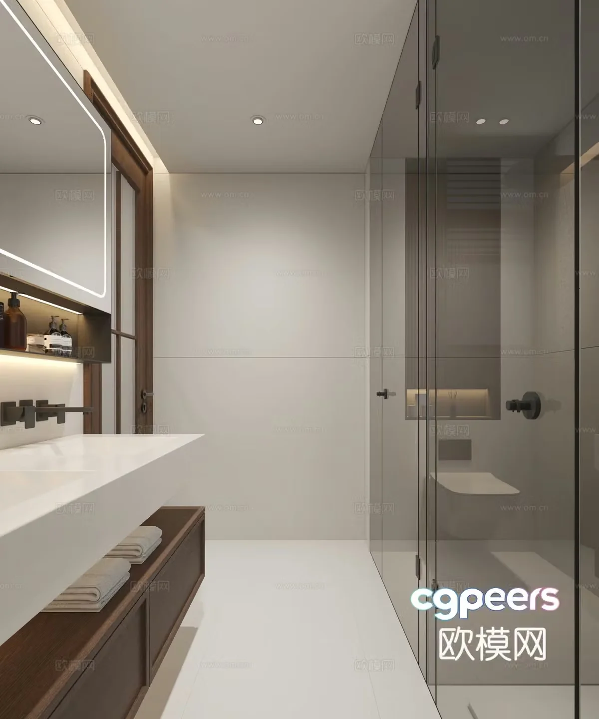 Modern new Chinese bathroom 3D model