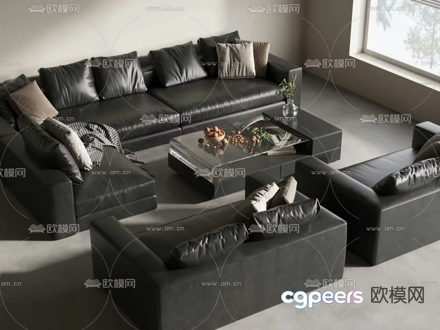 Office sofa modular sofa 3d model