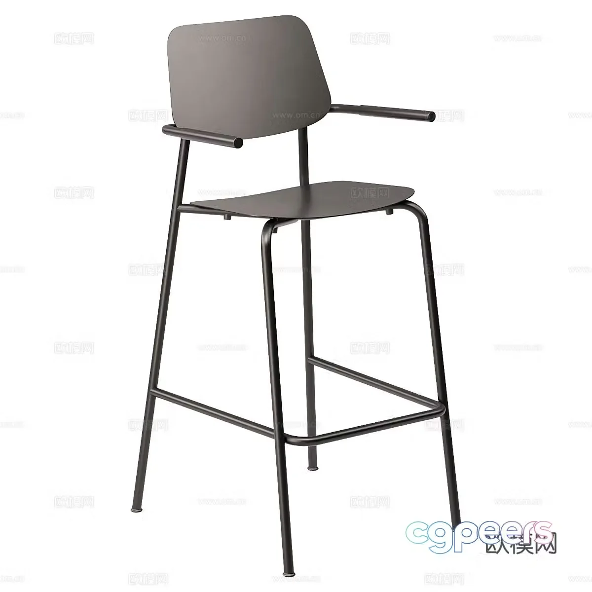 Light luxury bar chair Simple bar chair Minimalist bar chair Wooden bar chair Leisure bar chair Bar chair 3D model