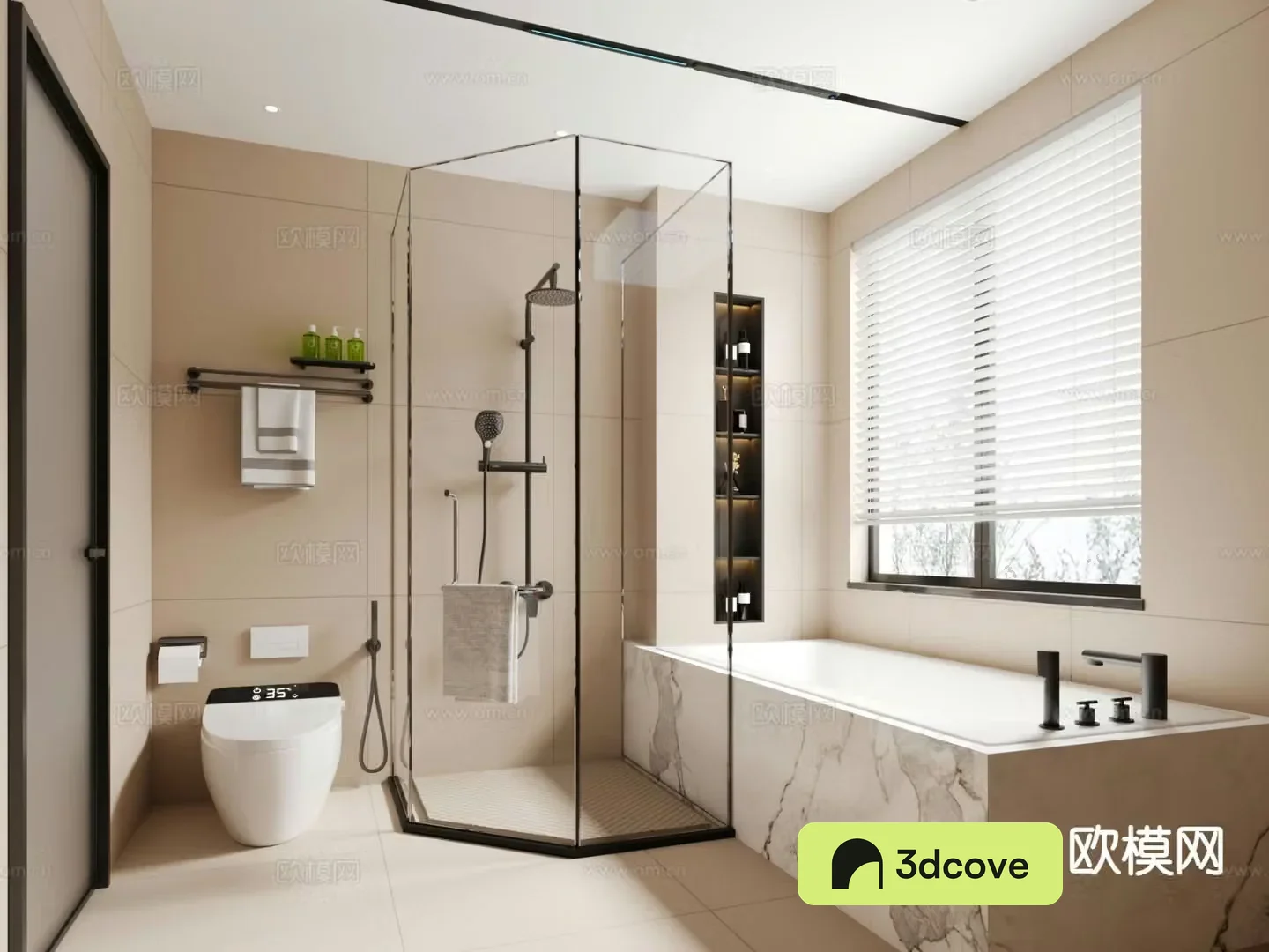 Modern bathroom toilet