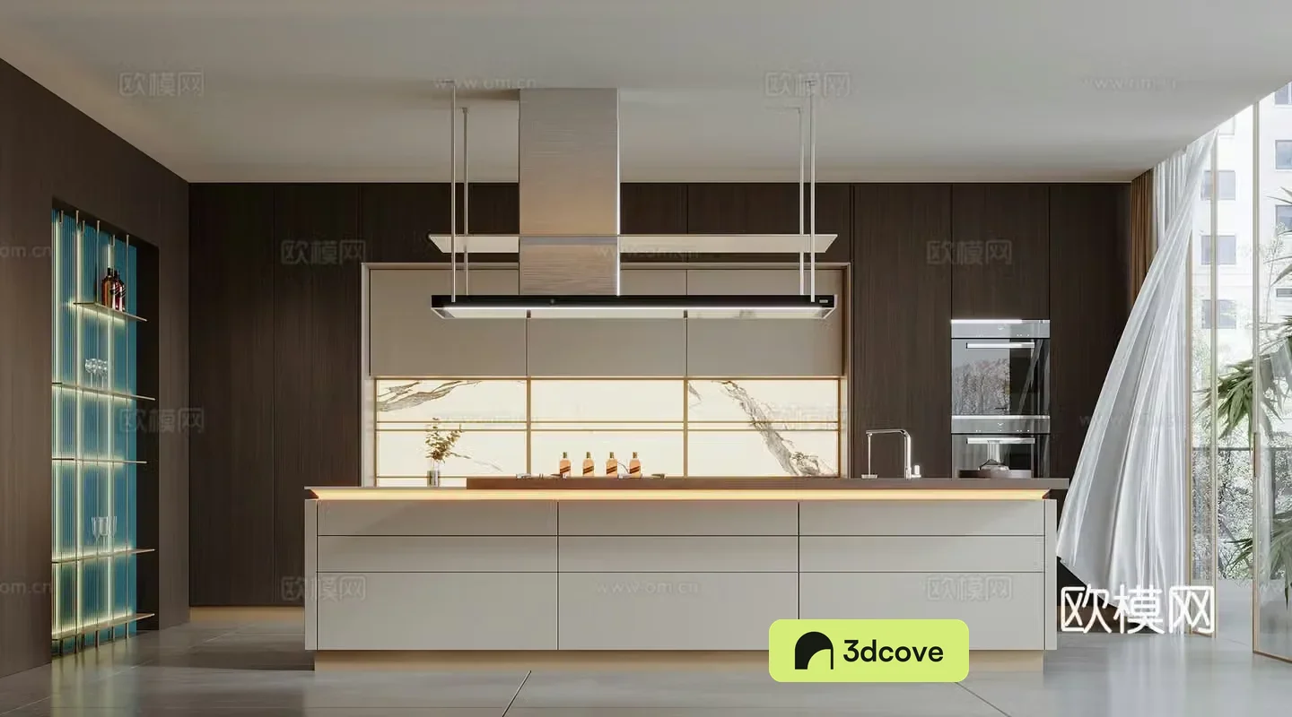 Modern open kitchen island