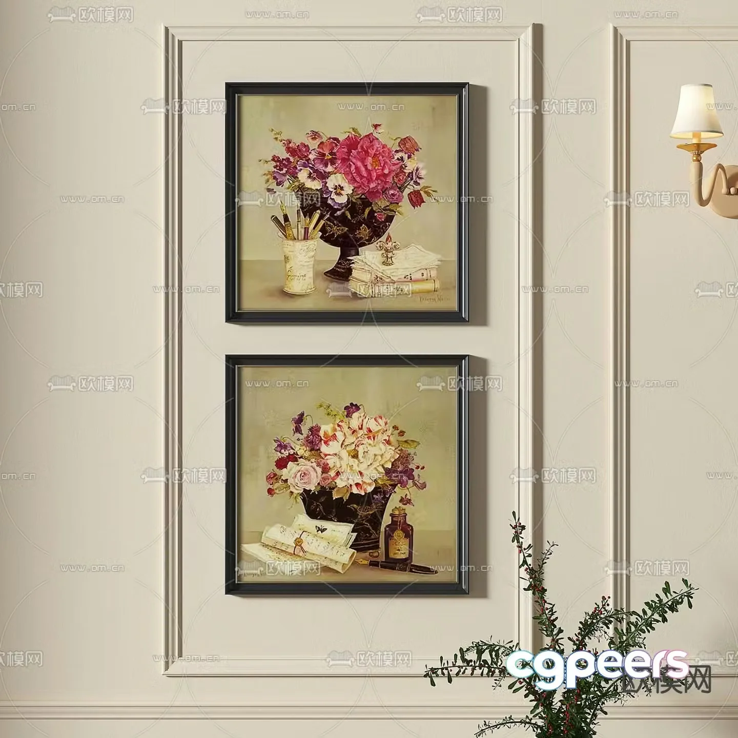 3D model of Chinese ancient decorative painting